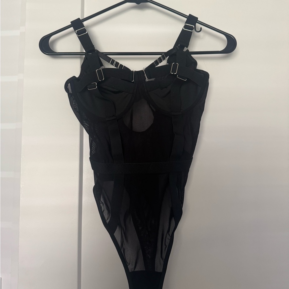Rave Black Strappy Bodysuit